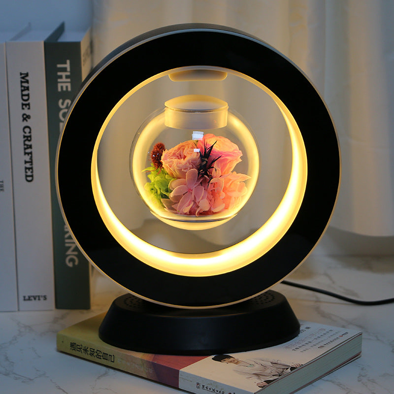 Magnetic Levitation Everlasting Flower Bluetooth Speaker Lamp