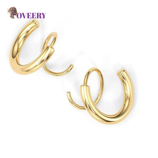 Spiral Double Loop Twisted Earrings