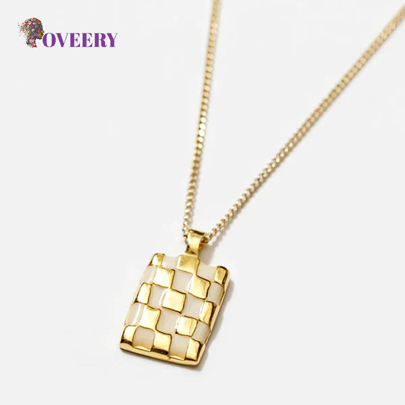 Gold Checkerboard Necklace