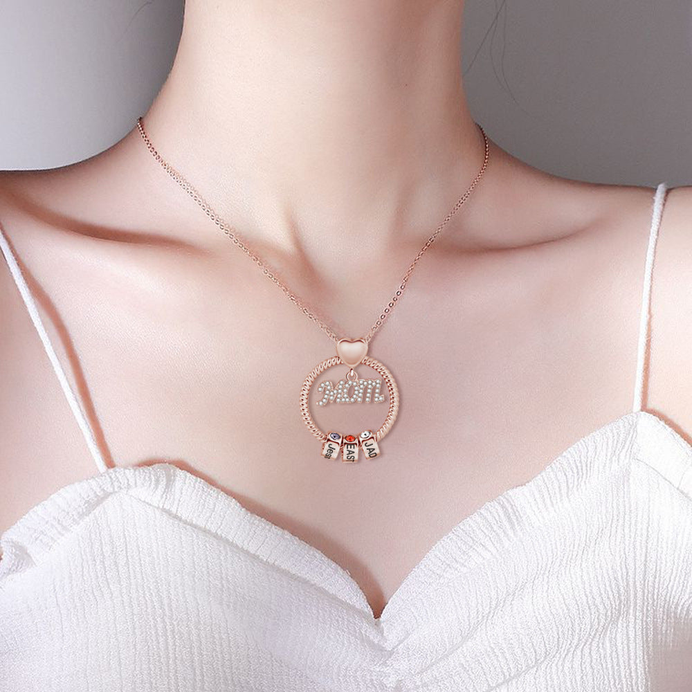 Collier avec 12 pierres de naissance pour maman