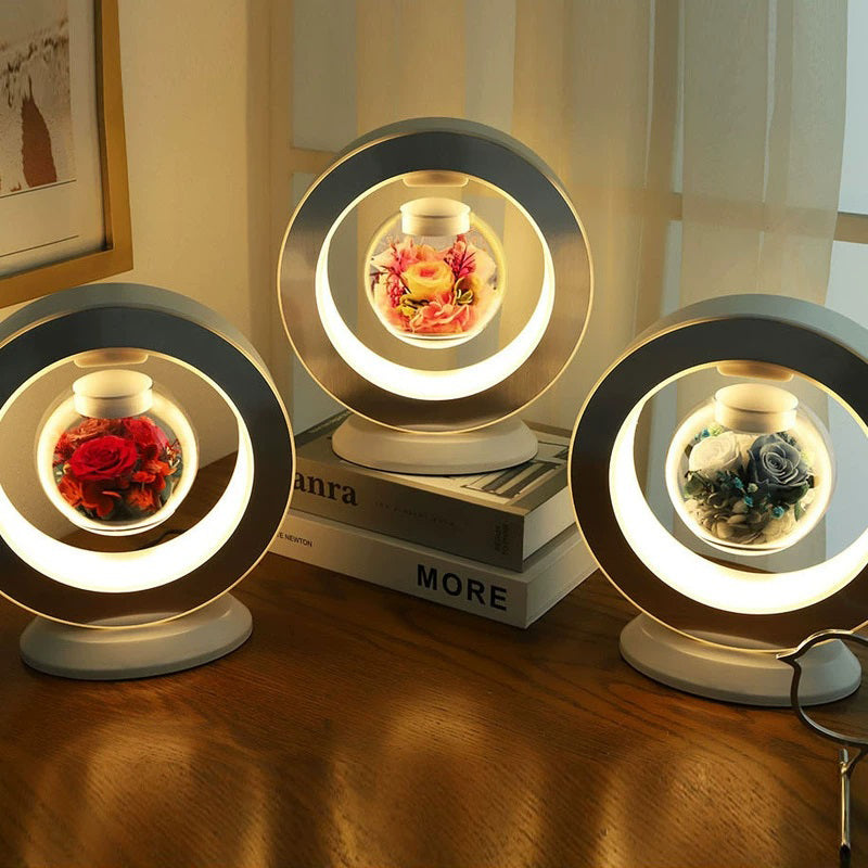 Magnetic Levitation Everlasting Flower Bluetooth Speaker Lamp