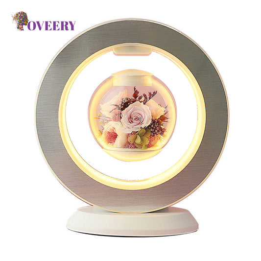 Magnetic Levitation Everlasting Flower Bluetooth Speaker Lamp