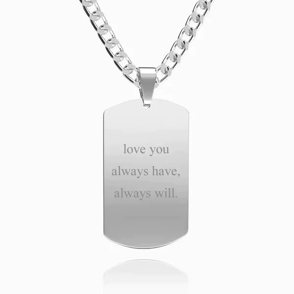 LOVEERY's Custom Engraved Necklace - "Badge Of Love"