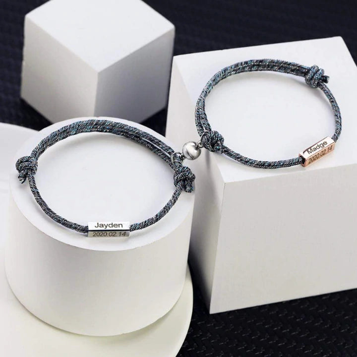 Bracelet magnétique personnalisé pour couple 