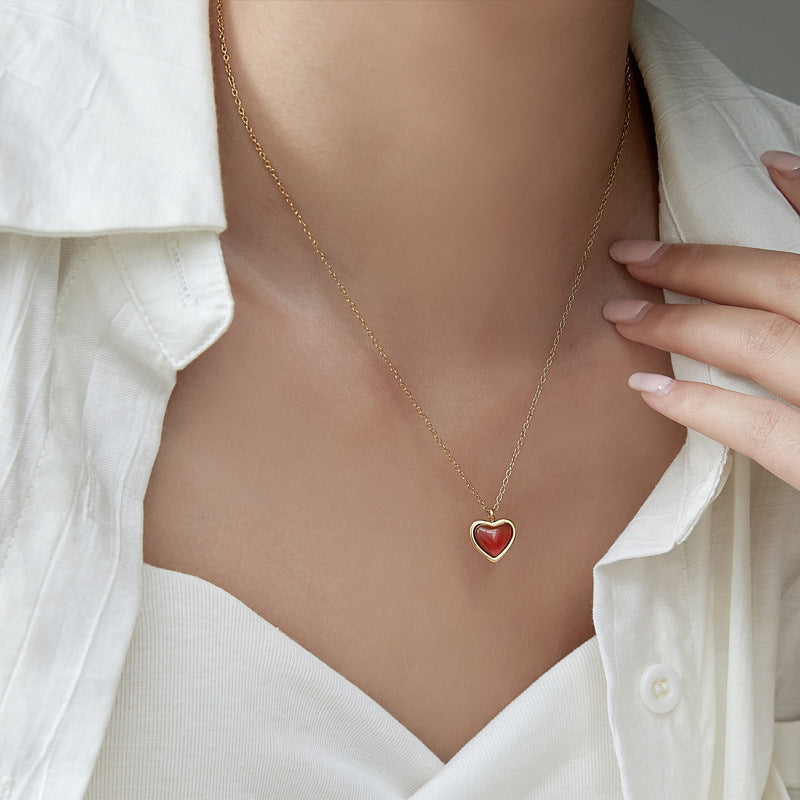 Behead Male Red Agate Clavicle Chain