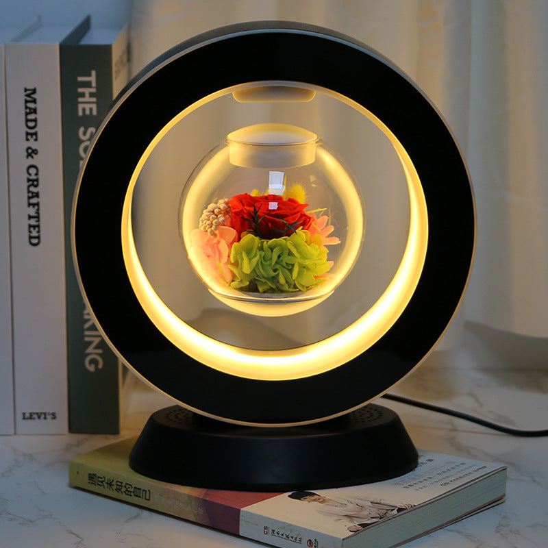 Magnetic Levitation Everlasting Flower Bluetooth Speaker Lamp