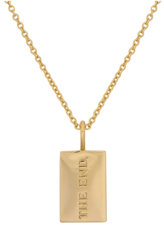 Collier pendentif carré lettre minimaliste