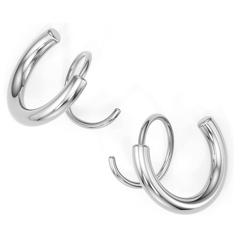 Spiral Double Loop Twisted Earrings