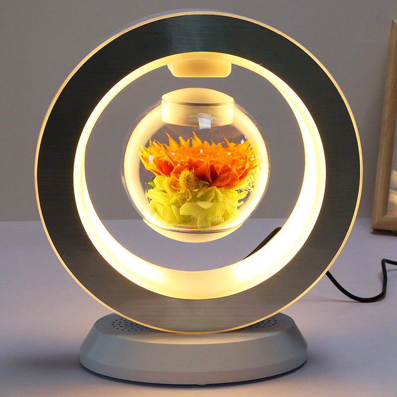 Magnetic Levitation Everlasting Flower Bluetooth Speaker Lamp